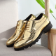 2022 Casual Leather Shoes Men superstar Brogues formal leather shoes oxford gold shoes lace-up hombres silver large size 47 ghn