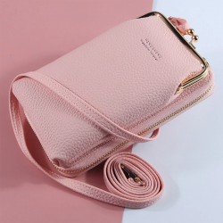 New Fashion Women Purses Solid PU Leather Strap Shoulder Bag Mobile Phone Big Card Holders Wallet Handbag Pockets For Girls